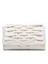 Reptile's House Shoulder Bag With Flap In Soft White Quilted Calfskin In White