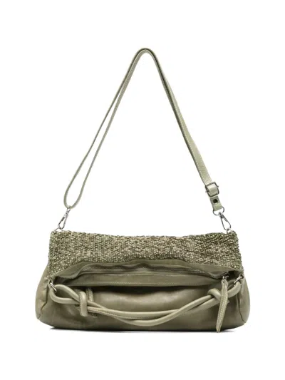 Reptile's House Sienna Woven-panel Leather Shoulder Bag In Gray