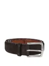 Reptile's House Suede Leather Belt In Black