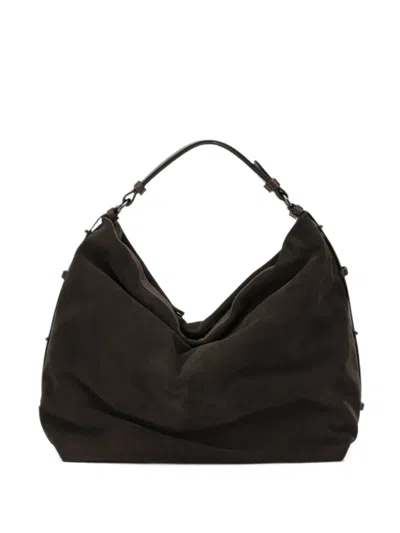 Reptile's House Suede-finish Leather Shoulder Bag In Brown