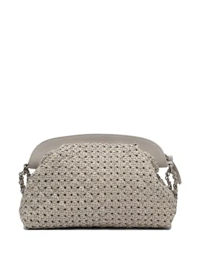 Reptile's House Woven-leather Clutch Bag In Gray