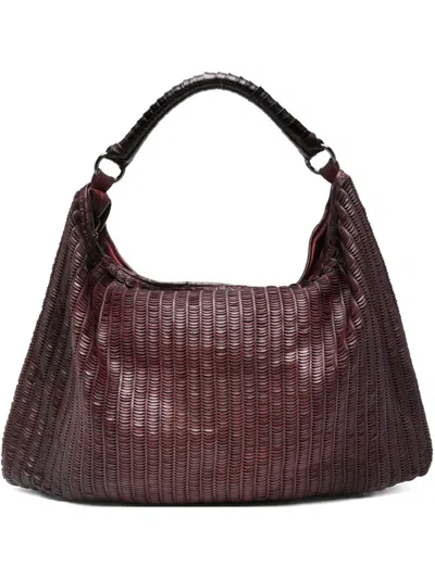 Reptile's House Woven Shoulder Bag In Brown