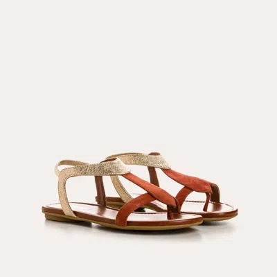 Reqins Women's Bernie Velvet Leather Sandals In Metal In Multi