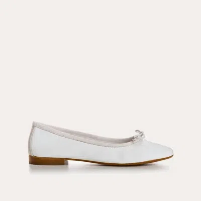 Reqins Women's Carmen Cuir Flat In White