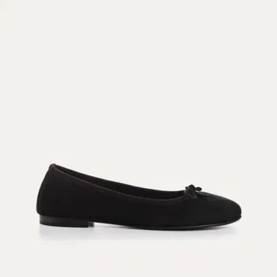 Reqins Women's Carmen Peau Flats In Noir In Black