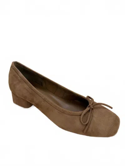 Reqins Women's Havana Velvet Leather Ballerinas Sandal In Brown