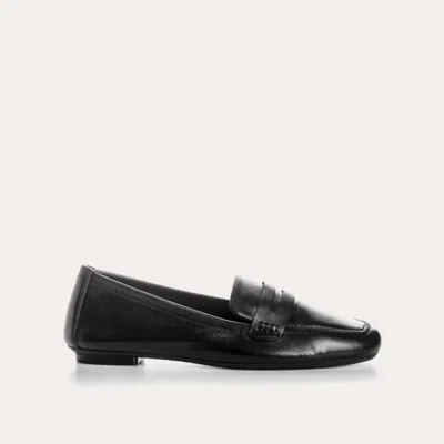 Reqins Women's Hema Cuir Loafer In Noir In Black