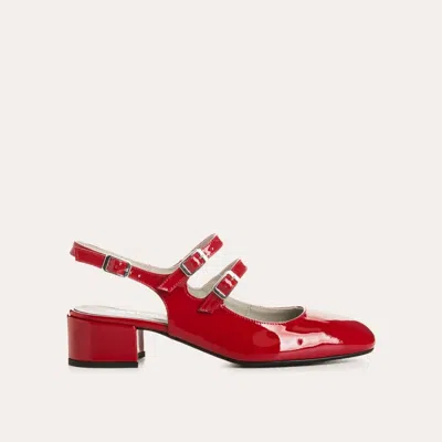Reqins Women's Slingback Patent Leather Heels In Red In Multi