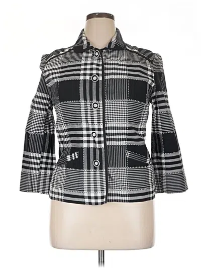 Pre-owned Requirements 3/4 Sleeve Button Down Shirt In Black