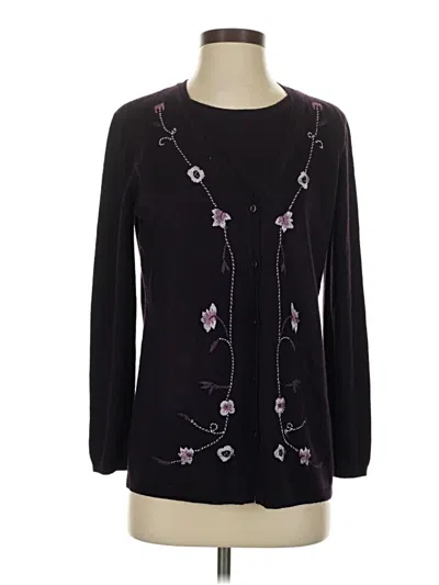 Pre-owned Requirements Cardigan Sweater In Purple