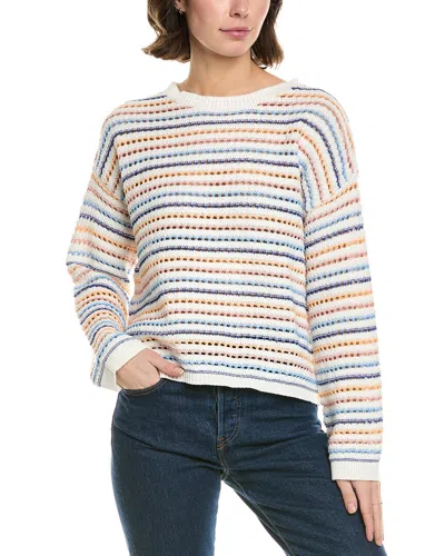 Requirements Crochet Stripes Sweater In White