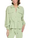 Requirements Drapey Crepe Jacket In Green