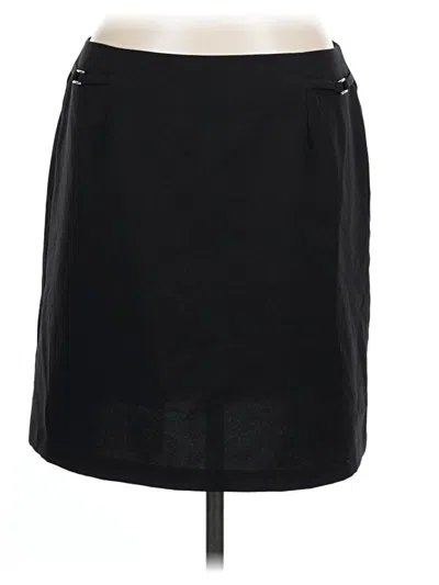 Pre-owned Requirements Faux Leather Skirt In Black