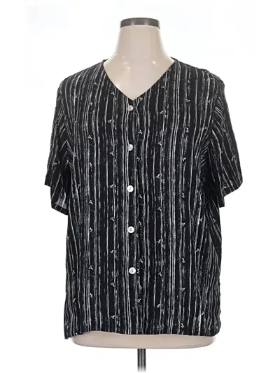 Pre-owned Requirements Short Sleeve Blouse In Black