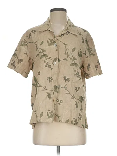 Pre-owned Requirements Short Sleeve Blouse In Tan