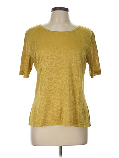 Pre-owned Requirements Short Sleeve Top Gold Scoop Neck Tops