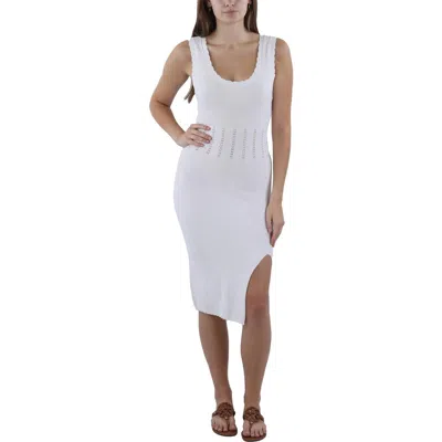 Requirements Womens Textured Cotton Sweaterdress In White