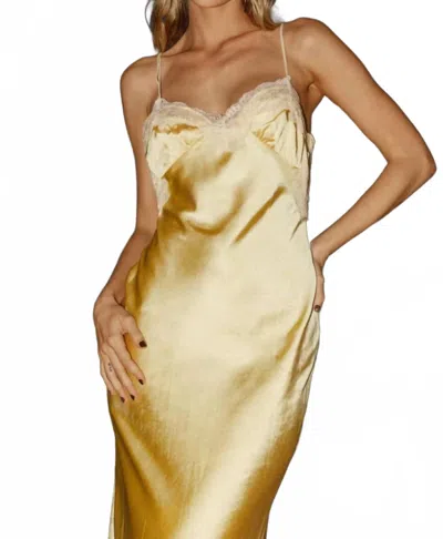 Resa Celine Slip Maxi Dress In Butter In Gold