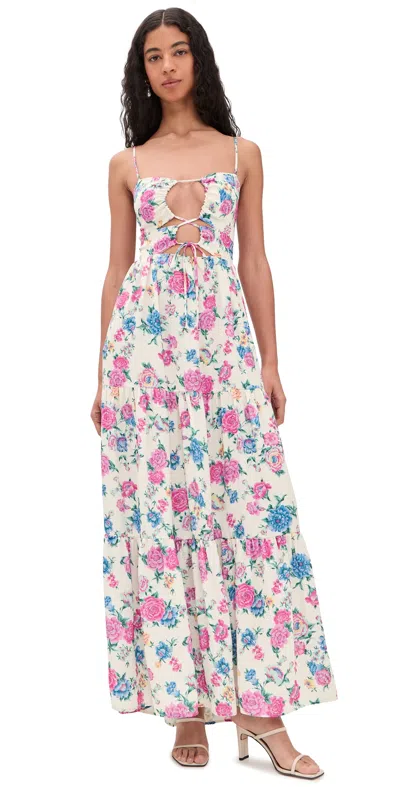 Resa Gabi Midi Dress Rosewood Print In Multi