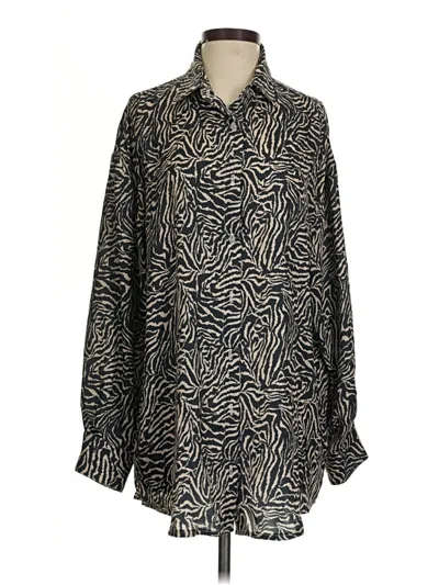 Pre-owned Resa Long Sleeve Blouse In Black