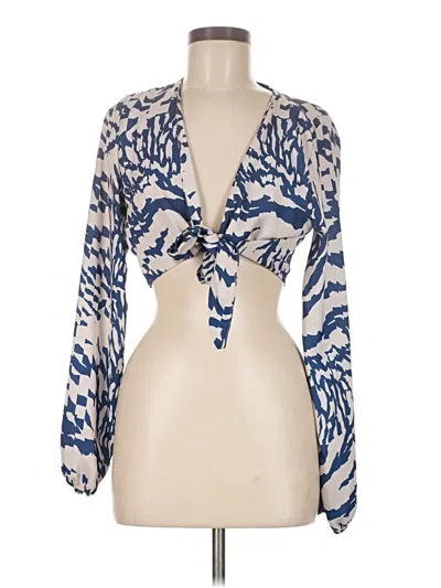 Pre-owned Resa Long Sleeve Blouse In Blue