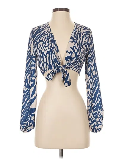 Pre-owned Resa Long Sleeve Blouse In Blue