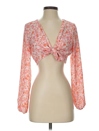Pre-owned Resa Long Sleeve Blouse In Orange