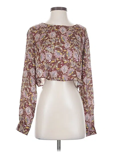 Pre-owned Resa Long Sleeve Blouse In Purple