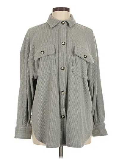 Pre-owned Resa Long Sleeve Button Down Shirt In Gray