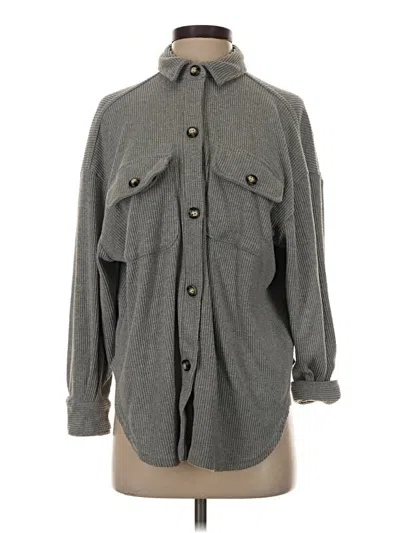 Pre-owned Resa Long Sleeve Button Down Shirt In Gray