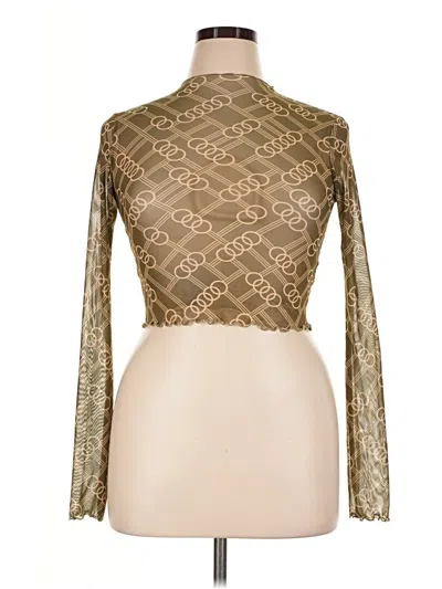 Pre-owned Resa Long Sleeve Top Gold Turtleneck Tops