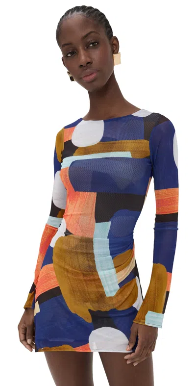 Resa Mia Mini Dress Deco In Blue