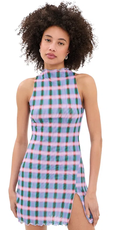 Resa Savannah Mesh Mini Dress Motley In Blue