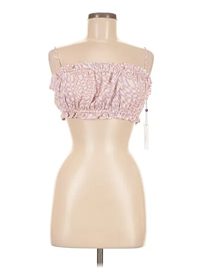 Resa Sleeveless Top Pink Strapless Neckline Tops
