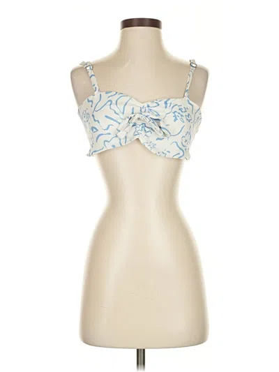 Pre-owned Resa Sleeveless Top White Sweetheart Neckline Tops