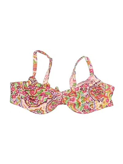 Pre-owned Resa Swimsuit Top Pink Paisley Pattern Swimwear