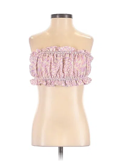 Pre-owned Resa Tube Top Pink Strapless Neckline Tops