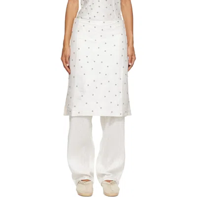 Rescha Ssense Exclusive Agarra Embroidered Midi Skirt In White
