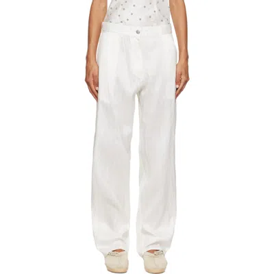 Rescha Ssense Exclusive White Raw Silk Trousers