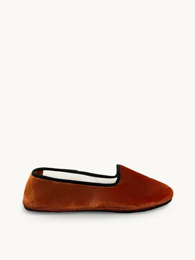 Reschio Slippers Burnt Orange / Black Trim 10 In Brown