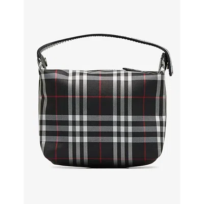 Reselfridges Black Pre-loved Burberry Checked Canvas And Leather Hand Bag