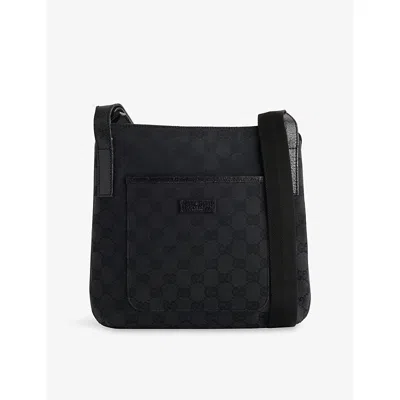 Reselfridges Mens Black Pre-loved Gucci Gg Canvas Cross-body Bag