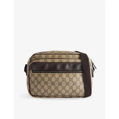 Reselfridges Mens  Pre-loved Gucci Gg Supreme Canvas Cross-body Bag In Brown