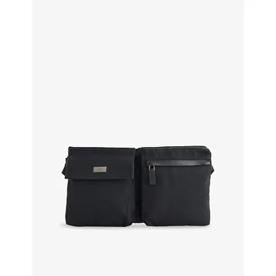 Reselfridges Pre-loved Gucci Pocket Leather And Nylon Belt Bag In Black