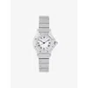 Reselfridges Watches Stainless Steel Pre-loved Cartier Santos Octagon Stainless-steel Automatic Watch In Metallic
