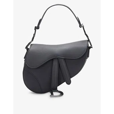Reselfridges Womens Black Pre-loved Dior Saddle Mini Ultra-matte Leather Shoulder Bag
