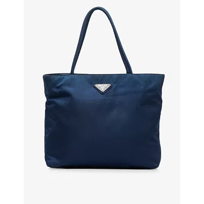 Reselfridges Womens Blue Navy Pre-loved Prada Tessuto Nylon Tote Bag