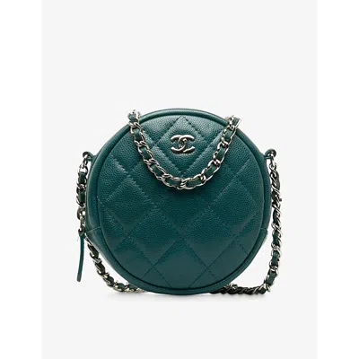 Reselfridges Womens Green Pre-loved Chanel Quilted Leather Cross-body Bag