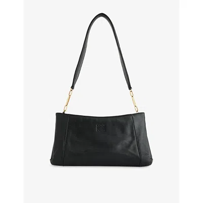 Reselfridges Womens Black Pre-loved Loewe Anagram Leather Shoulder Bag