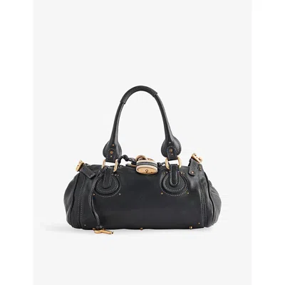 Reselfridges Womens Black Pre-loved Chloé Paddington Leather Top-handle Bag